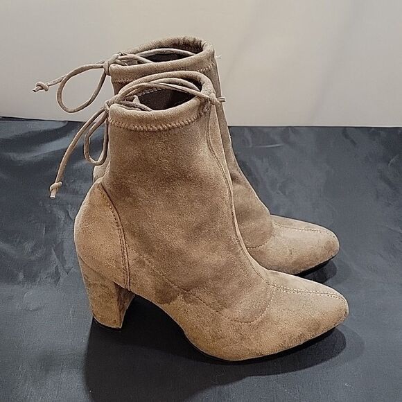 BAMBOO CHUNKY HEEL POINTED TOE WOMEN"S BOOTIE - Picture 4 of 15